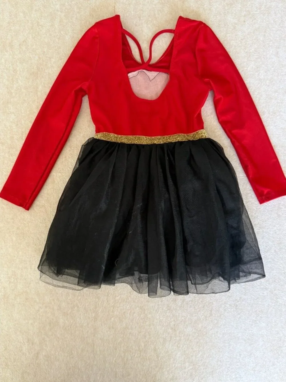 Disney Minnie Mouse Costume Dress Toddler 4T Red Black Tulle Halloween - Picture 4 of 6